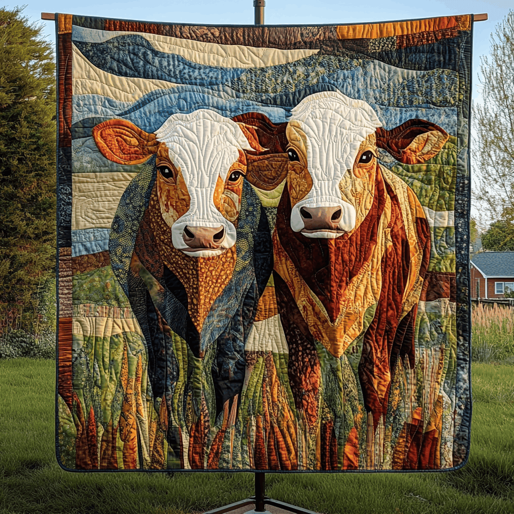 Farmyard Duo Quilted Blanket Cozy Living Decor Best Valentines Gifts Idea For Her