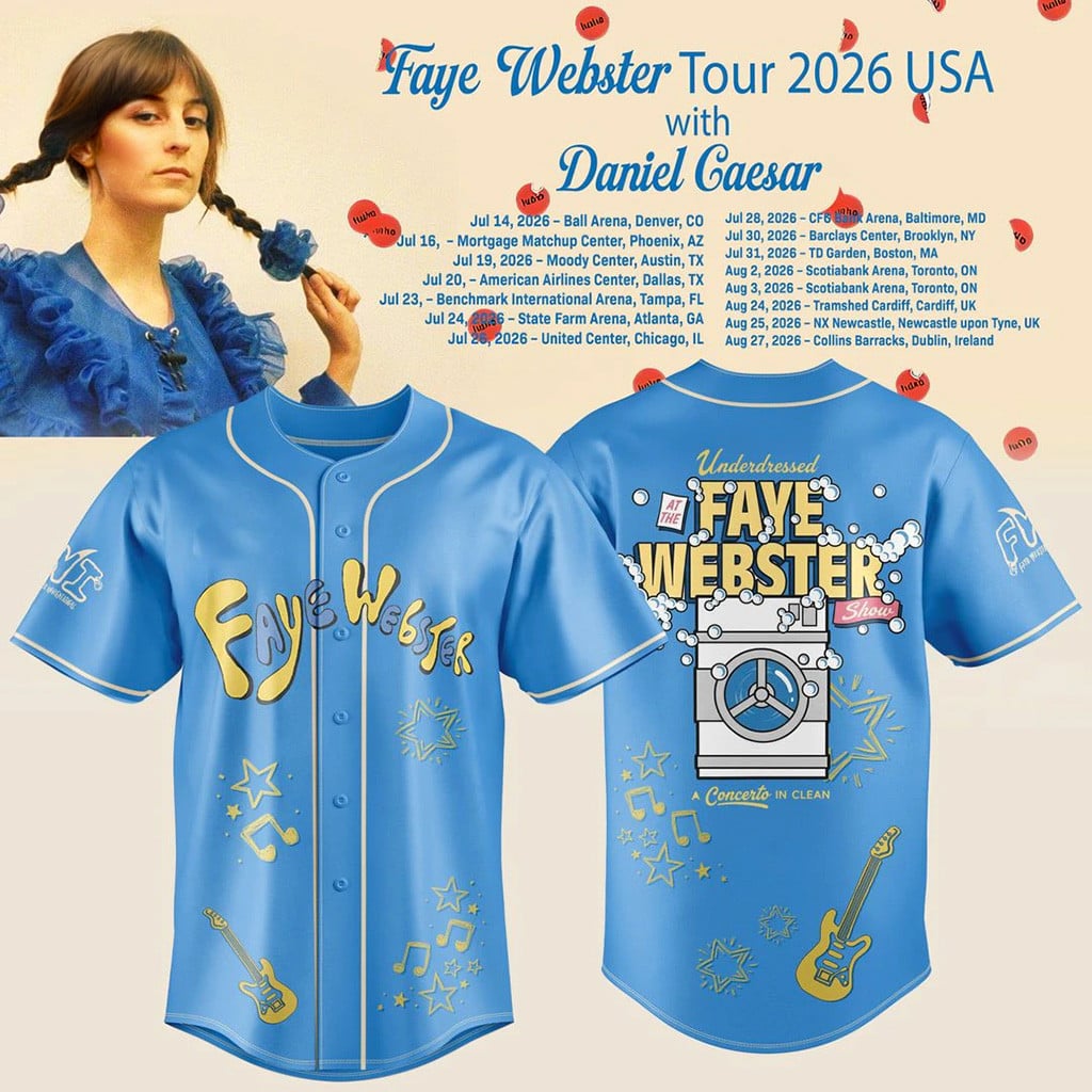 Faye Webster Tour 2026 USA Baseball Jersey Faye Webster Merch Best Gifts For Music Lovers