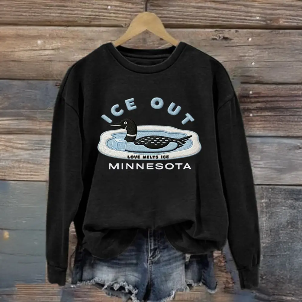 FDT ICE Out Minnesota Love Melts ICE Sweatshirt Alex Pretti Clothing Protest Merchandise