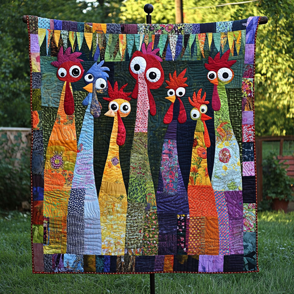 Feathered Friends Quilted Blanket Christmas Bedroom Decor Chicken Gifts For Chicken Lovers
