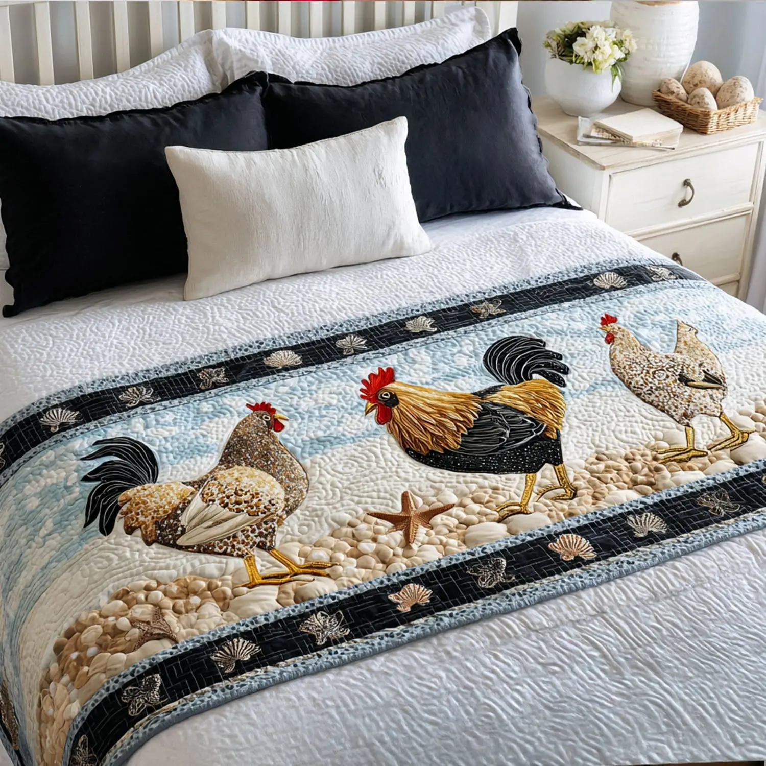 Feathered Nest Quilted Bed Runner Feathered Nest Cozy Home Gift