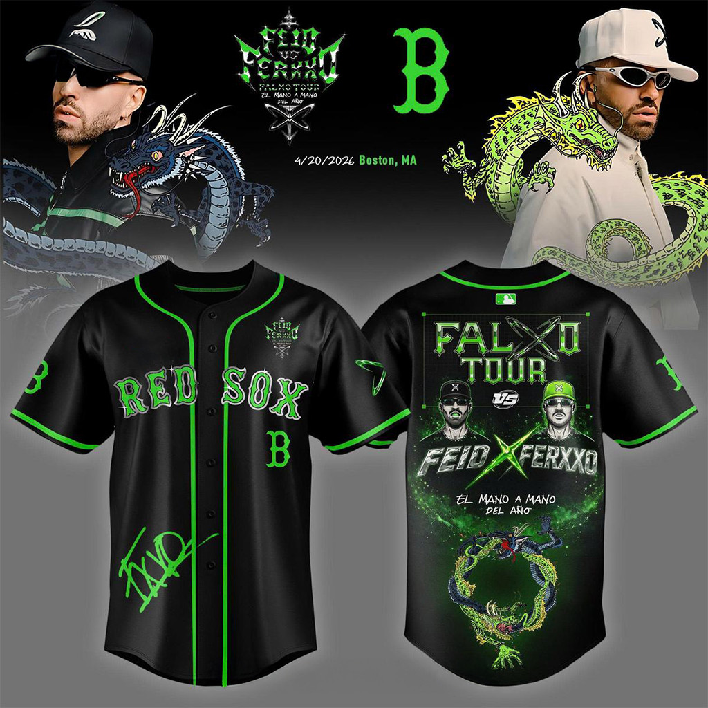 Feid vs Ferxxo Falxo Tour x Boston Red Sox 2026 Jersey Gifts For Baseball Fans