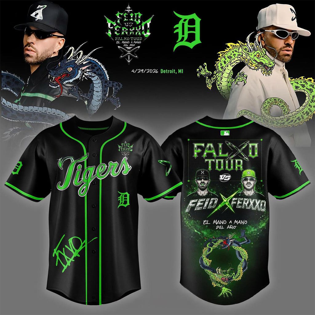 Feid vs Ferxxo Falxo Tour x Detroit Tigers 2026 Jersey Gifts For Baseball Lovers