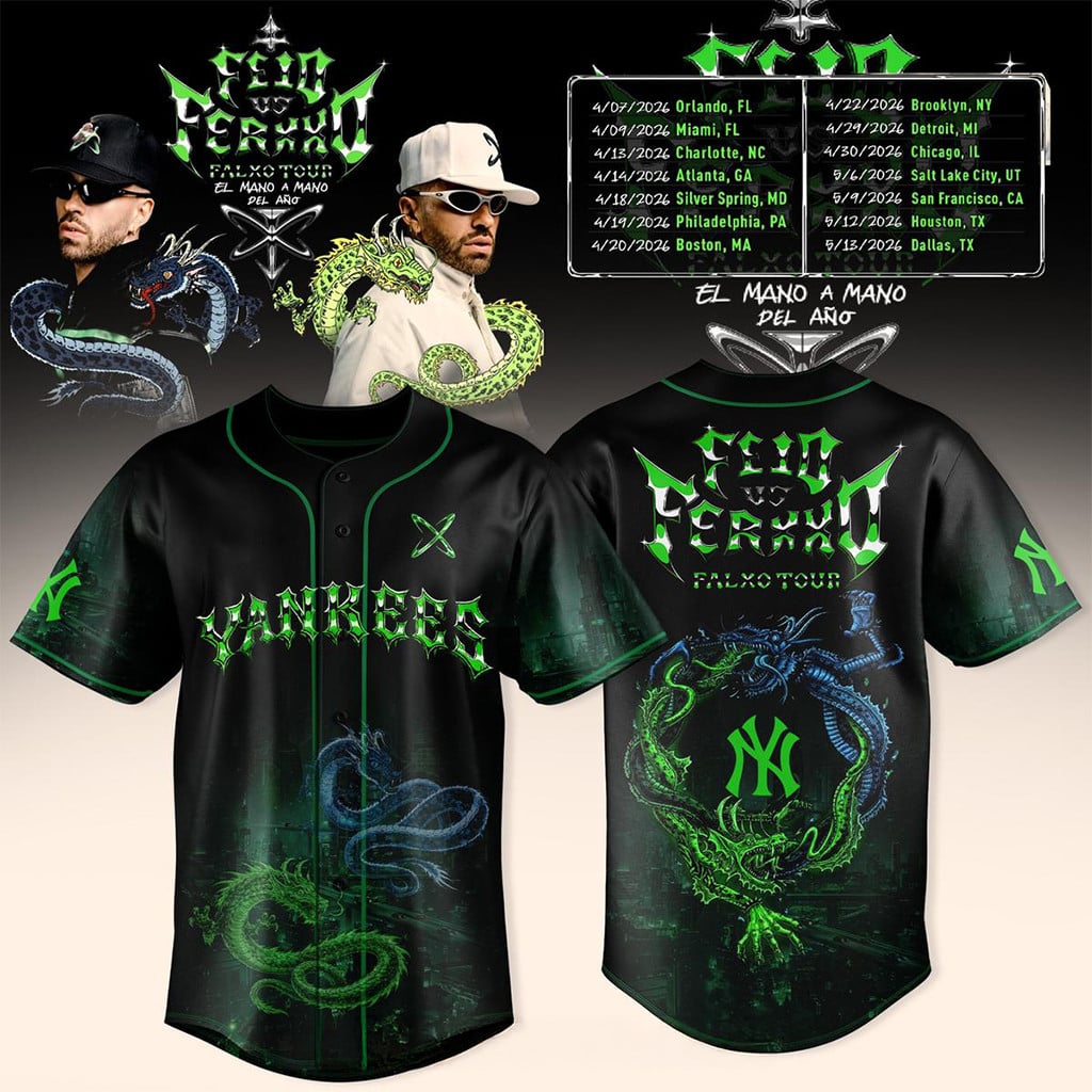Feid vs Ferxxo Falxo Tour x New York Yankees 2026 Jersey Best Gifts For Baseball Lovers