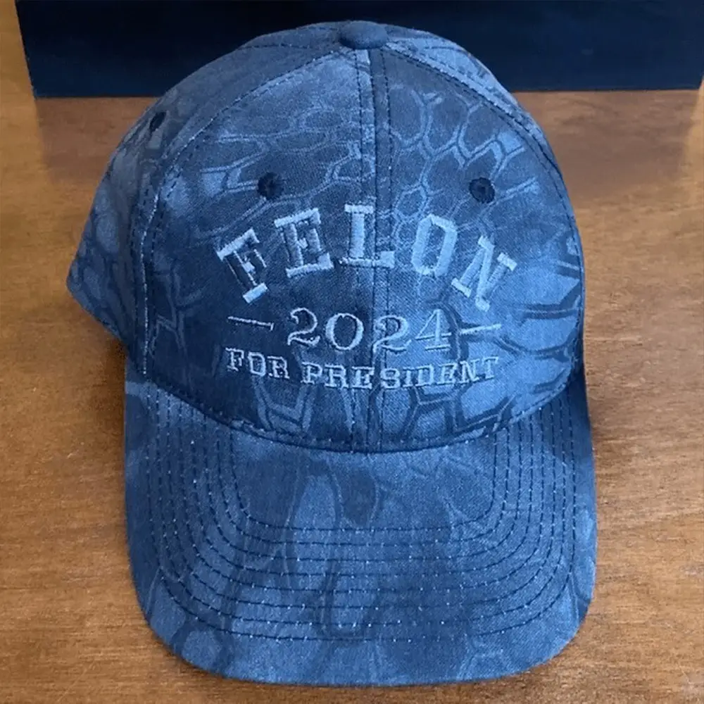 Felon 2024 For President Embroidered Camo Hat Trump 47 Hat Gifts For MAGA Supporters