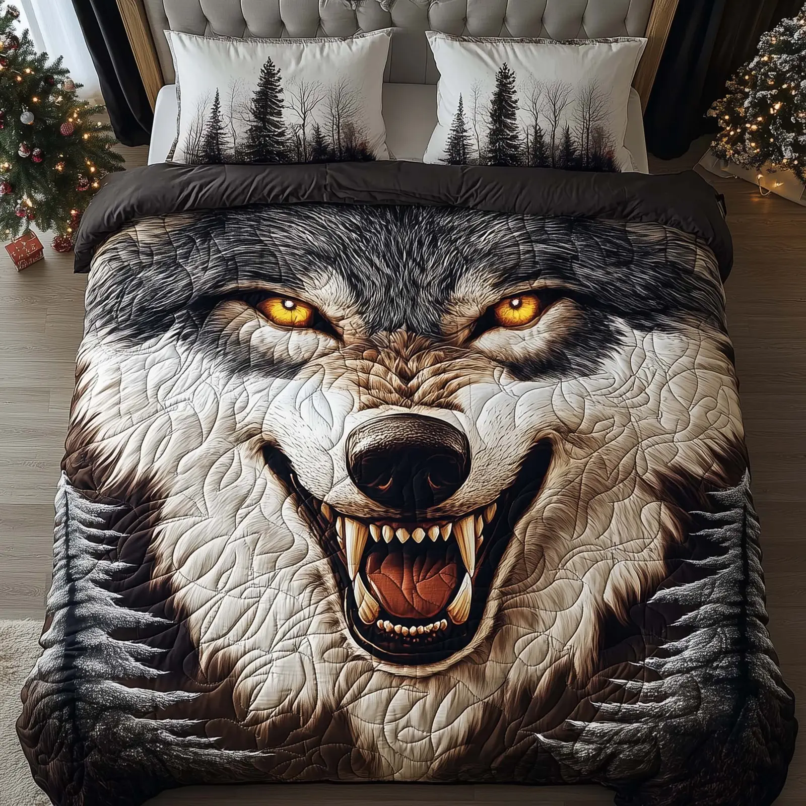 Feral Fury Quilted Bedding Set Wild Animal Bedroom Decor Bold Gift For Him Feral Fury Quilted Bedding Set Wild Animal Bedroom Decor Bold Gift For Him - Image 1