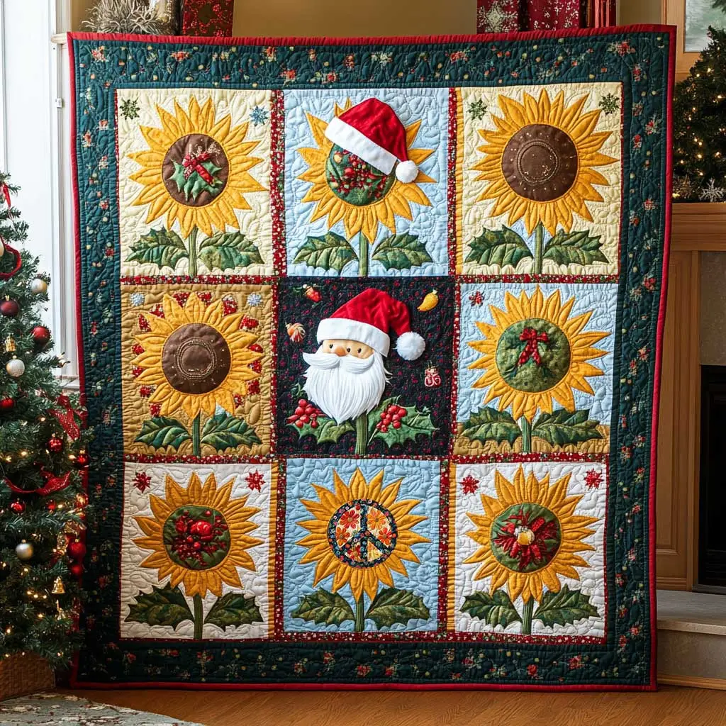 Festive Sunflower Cheer Quilt Classic Quilt Blanket for Cozy and Warm Nights