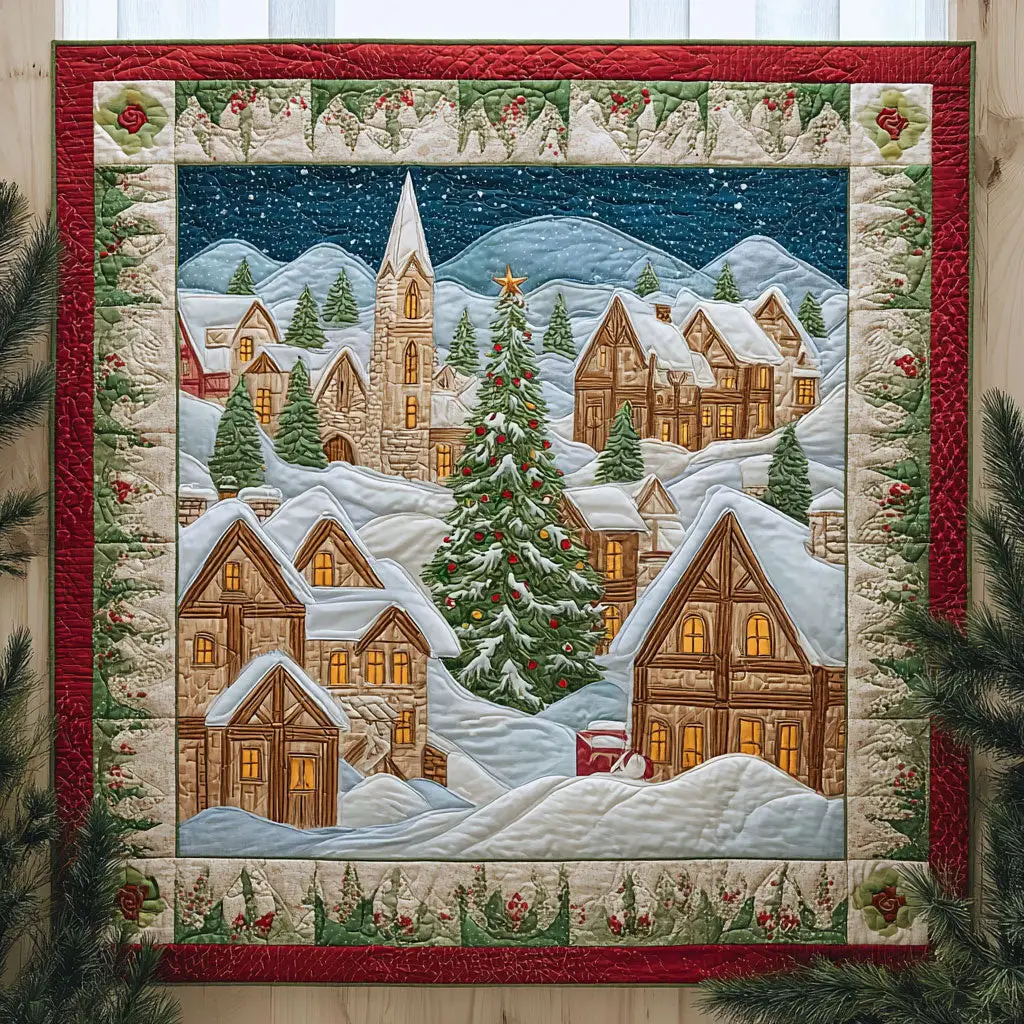 Festive Village Quilt Comfortable Quilt Blanket That Everyone Will Love