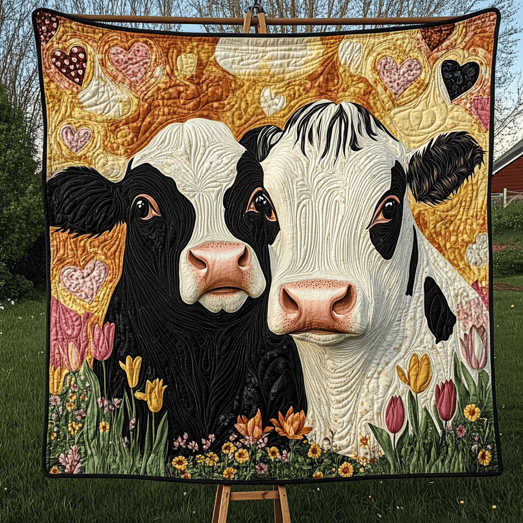 Field Friends Cow Quilted Blanket Bedroom Decor Ideas Best Valentines Gifts For Her