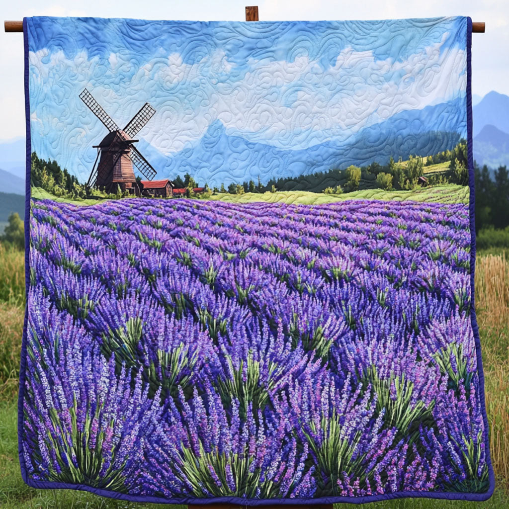 Fields of Calm Quilted Blanket Holiday Throw Blanket Flower Lavender Gift Ideas Fields of Calm Quilted Blanket Holiday Throw Blanket Flower Lavender Gift Ideas - Image 1