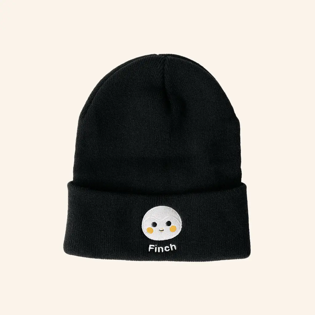 Finch Merch Black Embroidered Beanie Gifts For Girlfriends -WearandDecor