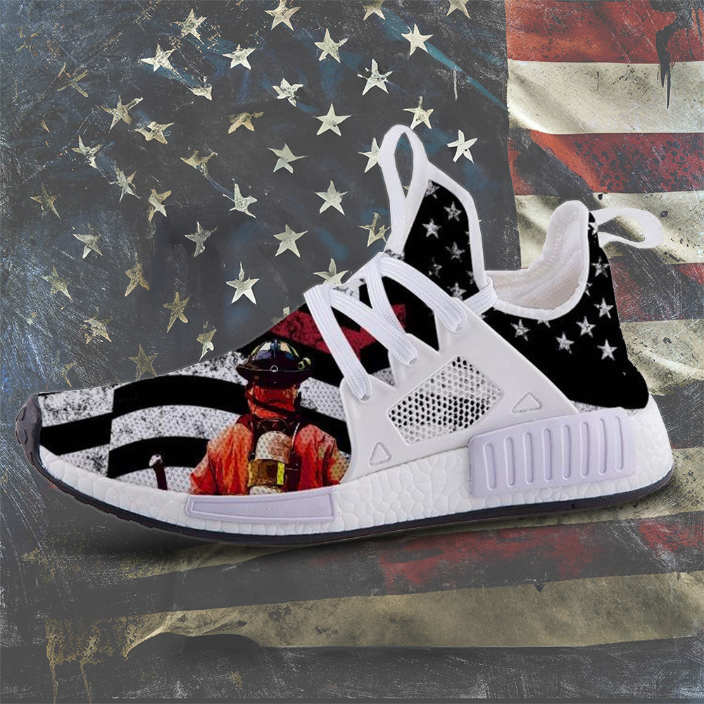 Firefighter Thin Red Line Shoes Proud Honoring Firefighter Sneakers Gifts For Patriots