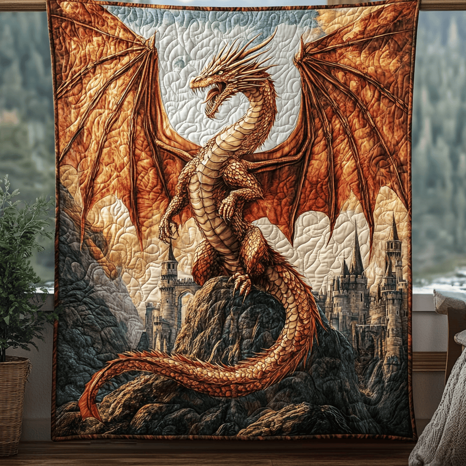 Firekeeper Beast Quilted Blanket Xmas Holiday Dragon Gift Ideas Firekeeper Beast Quilted Blanket Xmas Holiday Dragon Gift Ideas - Image 1