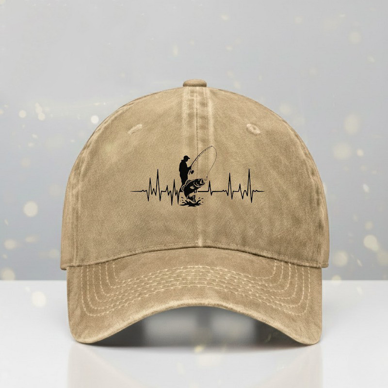 Fishing Heartbeat Line Hat Fishing Lover Baseball Cap Father's Day Gifts Ideas