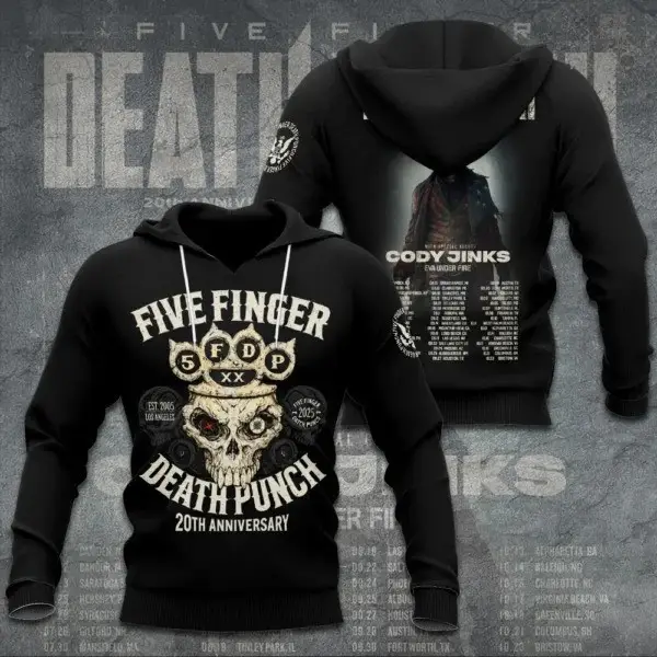 Five Finger Death Punch Merch Hoodie 20Th Anniversary 2026 Tour Clothing Gift For Fan