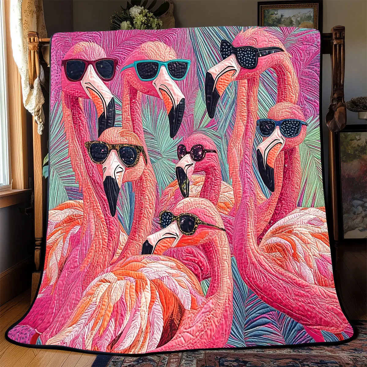 Flamingo Quilt Blankets Best Throw Blanket Mother's In Law Gifts Mom's Day