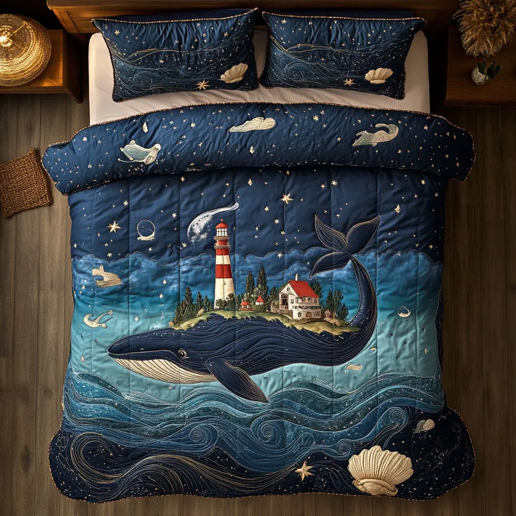 Floating City Quilted Bedding Set Duvet Cover Bedspread  Bedroom Decor For Parents