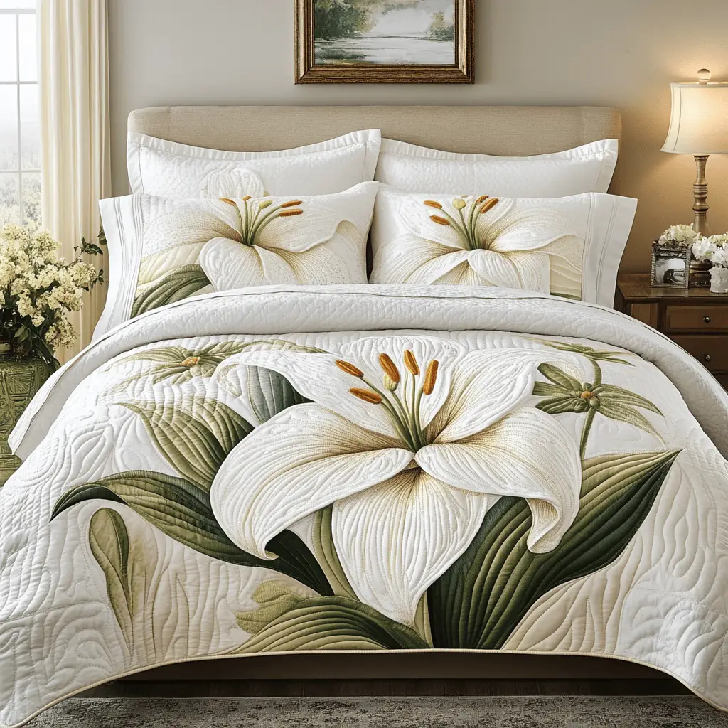 Floral Bliss Quilted Bedding Set Soft Bedding Set That Makes a Great Christmas Gift Floral Bliss Quilted Bedding Set Soft Bedding Set That Makes a Great Christmas Gift - Image 1