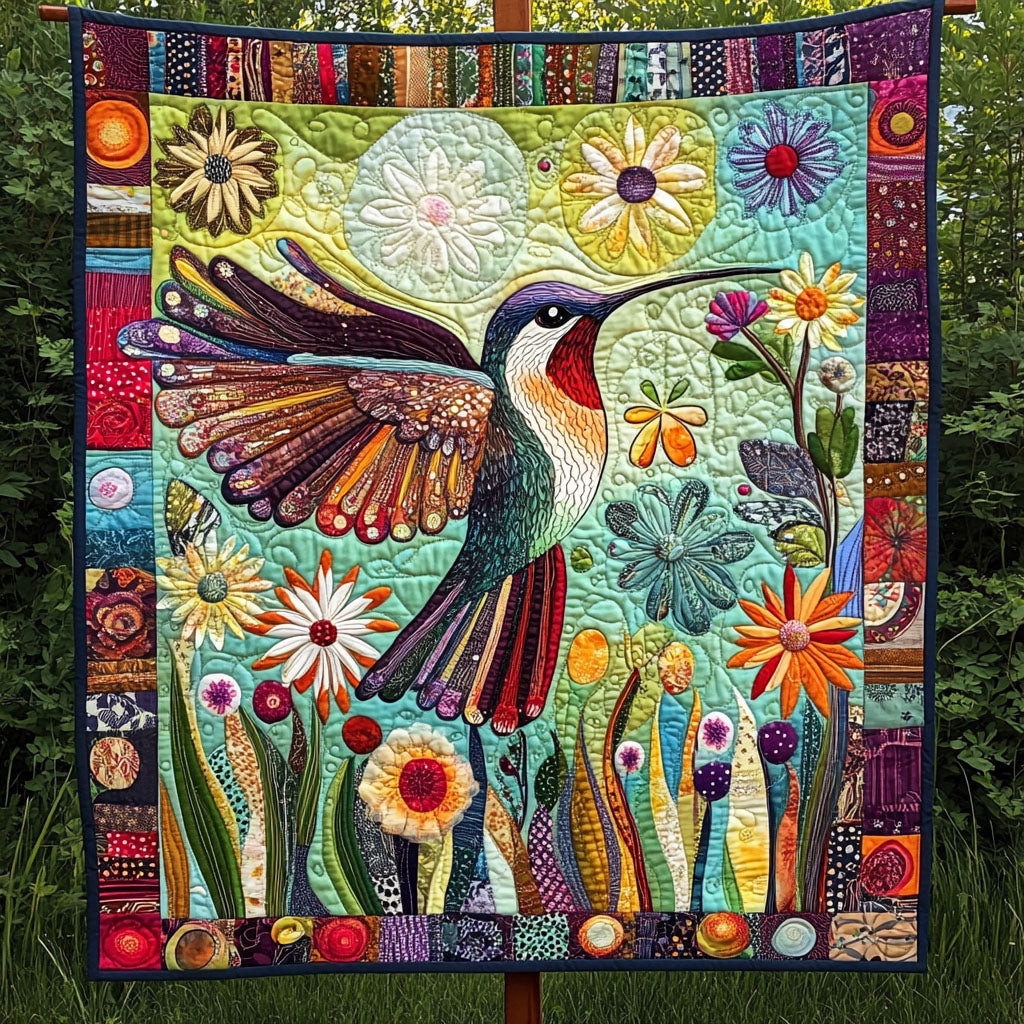 Floral Flurry Quilted Blanket Bedroom Xmas Decor Awesome Hummingbird Gifts Floral Flurry Quilted Blanket Bedroom Xmas Decor Awesome Hummingbird Gifts - Image 1