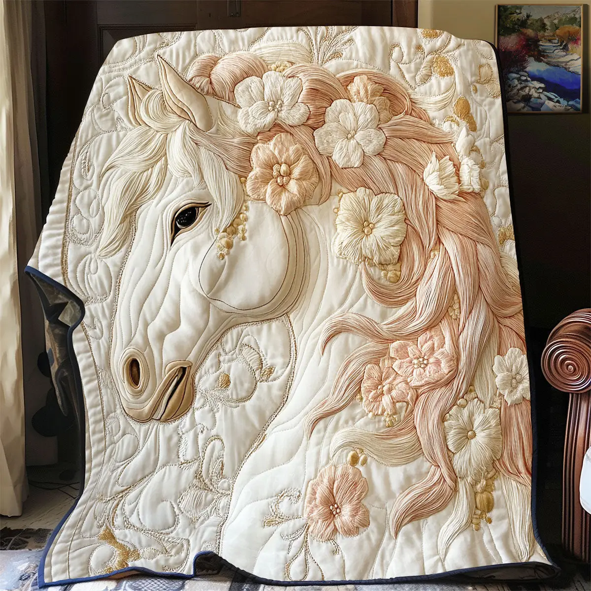 Floral Horse Quilted Blankets Cool Gifts For Horse Lovers