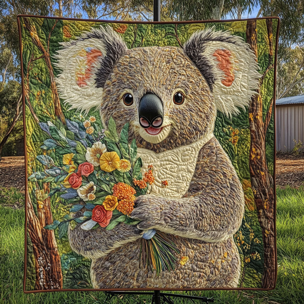 Floral Hug Quilted Blanket Sofa Couch Throw Blanket Best Gifts For Koala Lovers Floral Hug Quilted Blanket Sofa Couch Throw Blanket Best Gifts For Koala Lovers - Image 1
