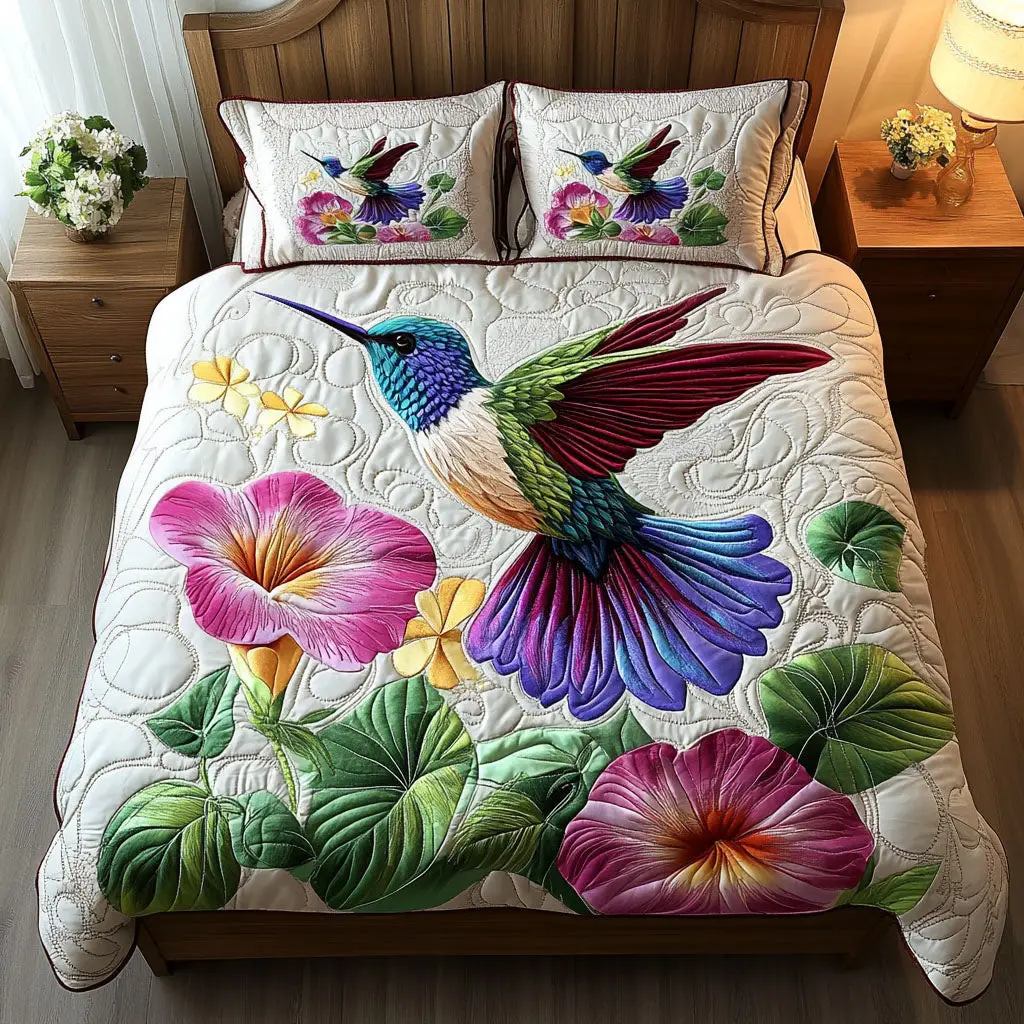 Floral Serenade Quilted Bedding Set Comfortable Microfiber Bedding Set for Everyday Use Floral Serenade Quilted Bedding Set Comfortable Microfiber Bedding Set for Everyday Use - Image 1