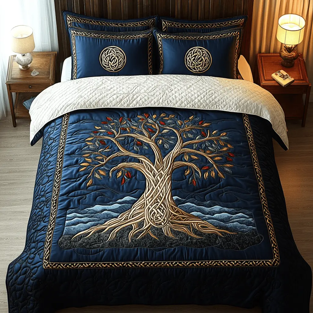 Flourishing Spirit Quilted Bedding Set Luxury Duvet Cover Set for Elegant Bedroom Decor Flourishing Spirit Quilted Bedding Set Luxury Duvet Cover Set for Elegant Bedroom Decor - Image 1