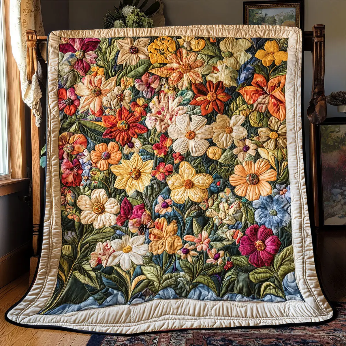 Flower Quilt Blankets Best Throw Blanket Mother To Be Gifts Flower Quilt Blankets Best Throw Blanket Mother To Be Gifts - Image 1