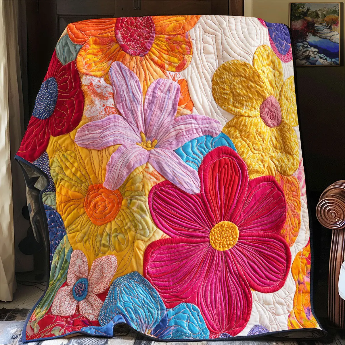 Flower Quilt Blankets Couch Blanket Special Birthday Gifts For Grandma