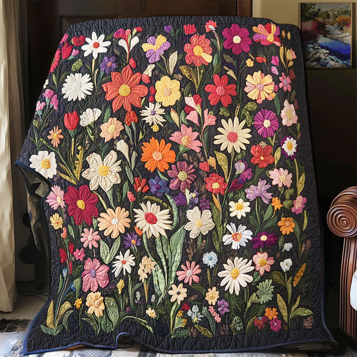 Flower Quilt Blankets Throws And Blankets Father's Day Presents For Son