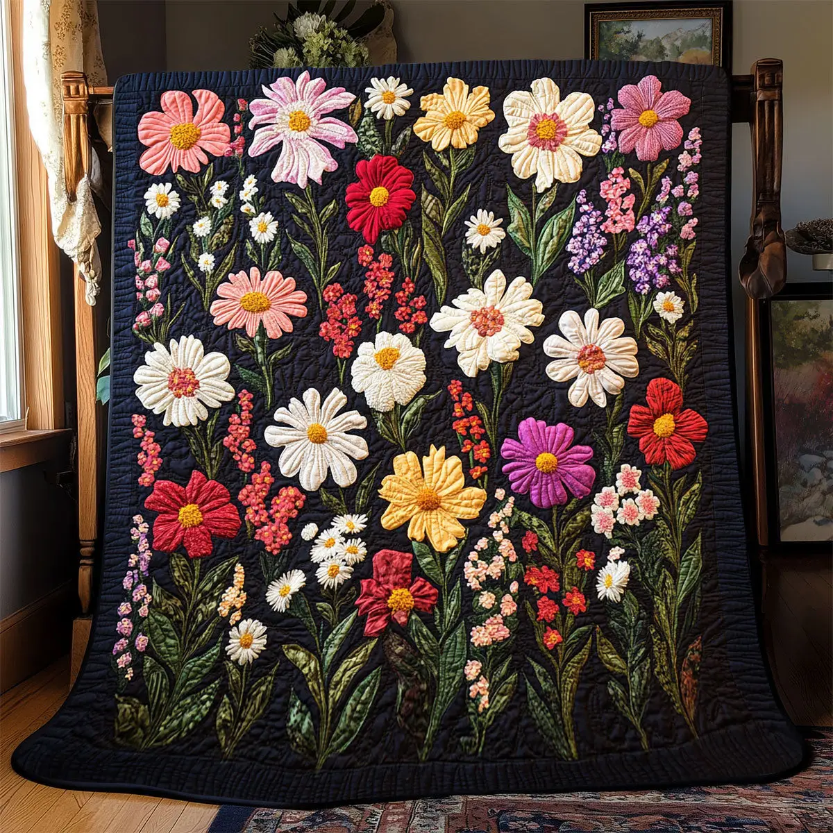 Flower Quilt Blankets Throws And Blankets Mother To Be Gifts