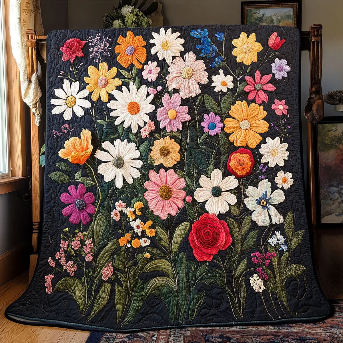 Flower Quilt Blankets Throws And Blankets Mothers Day Gift Special