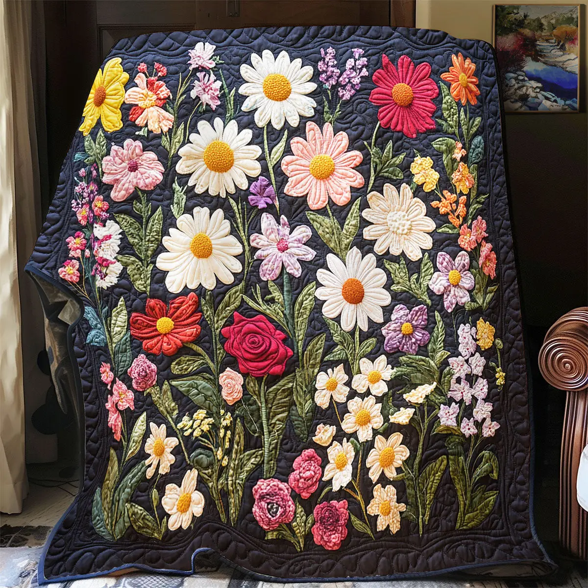 Flower Quilt Blankets Throws And Blankets Unique Mother's Day Gifts Flower Quilt Blankets Throws And Blankets Unique Mother's Day Gifts - Image 1