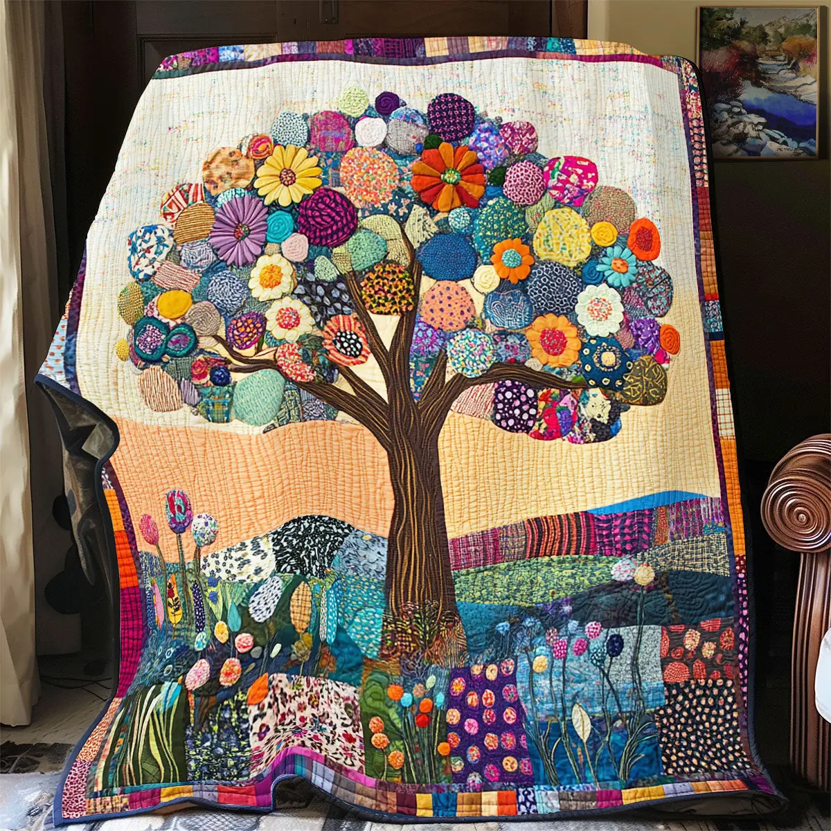 Flower Tree Quilt Blankets Best Throw Blanket Sentimental Gifts For Mom