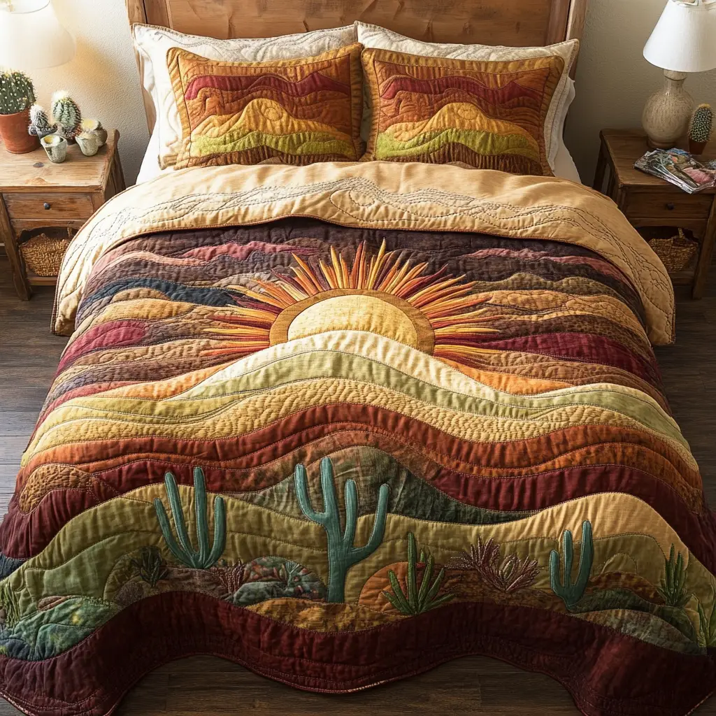 Flowered Oasis Quilted Bedding Set Best Bedding Gift for Holiday Season 2025