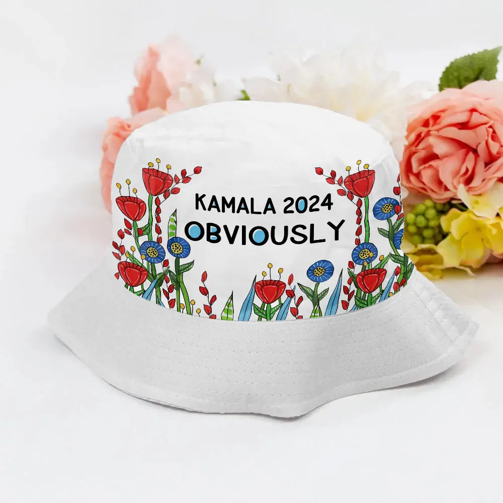 Flowers Kamala 2024 Obviously Bucket Hat Harris Walz Hat Gifts For Democrats