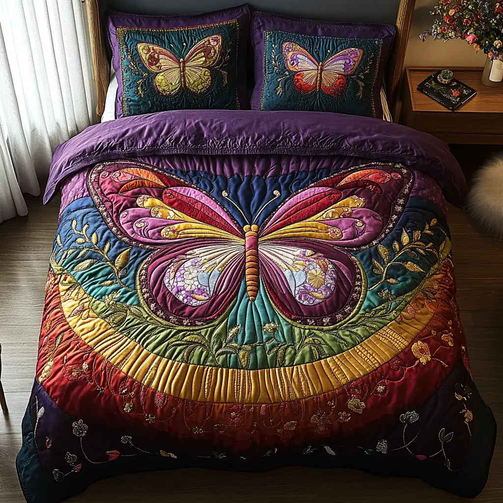 Flutter And Grace Quilted Bedding Set Comfy Bedding Set That Adds Style and Warmth