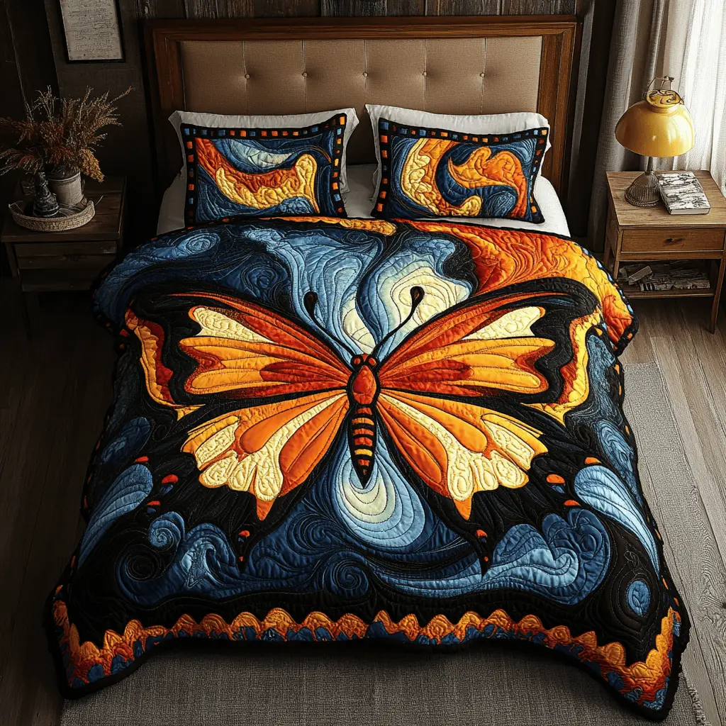 Flutter Grace Quilted Bedding Set Stylish Bedding Merch Gift for Home Lovers Flutter Grace Quilted Bedding Set Stylish Bedding Merch Gift for Home Lovers - Image 1