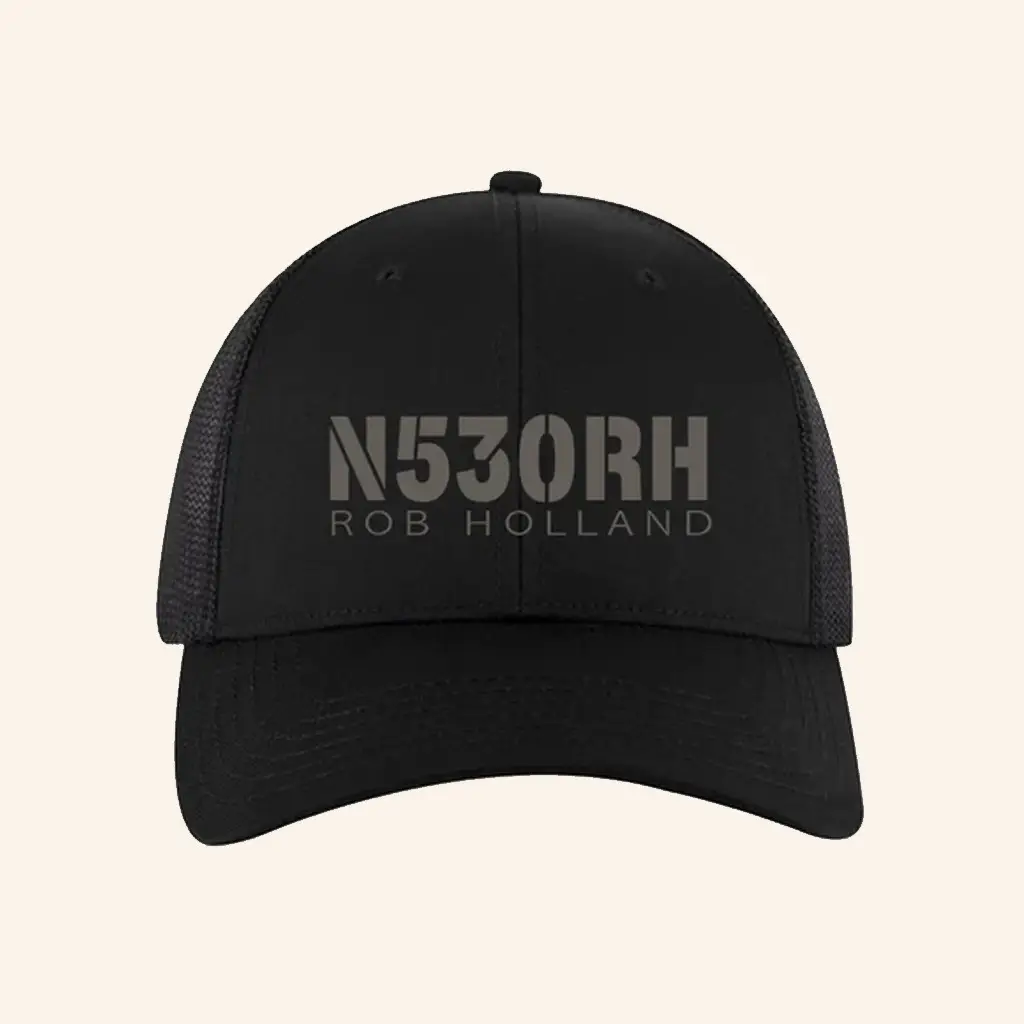 Fly Good Merch N530RH Black Trucker Hat Birthday Gift Ideas For Boyfriend -WearandDecor