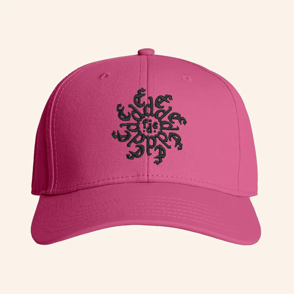 Fontaines DC Merch Spiral Monogram Pink Cap Embroidered Gift Ideas For Wife -WearandDecor Fontaines DC Merch Spiral Monogram Pink Cap Embroidered Gift Ideas For Wife -WearandDecor - Image 1