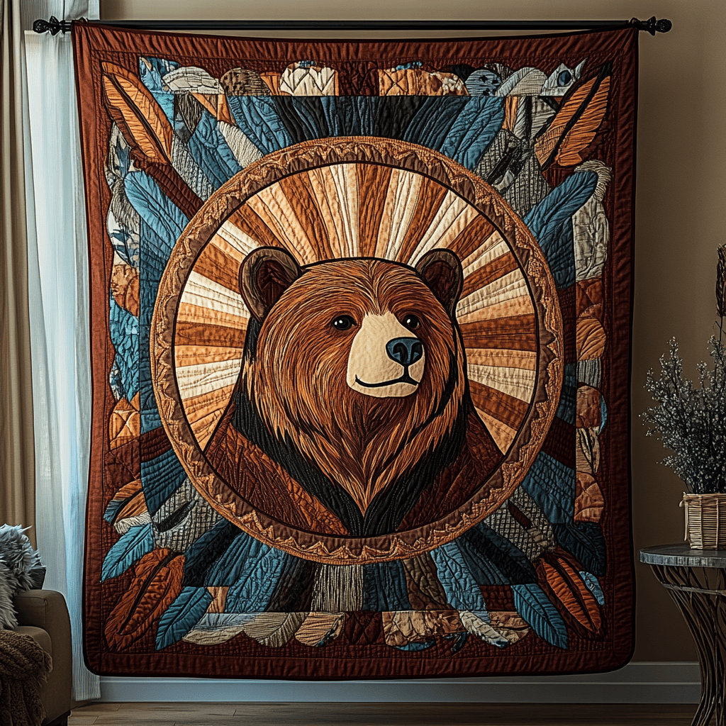 Forest Bear Quilted Blanket Christmas Holiday Best Presents For Cat Lovers