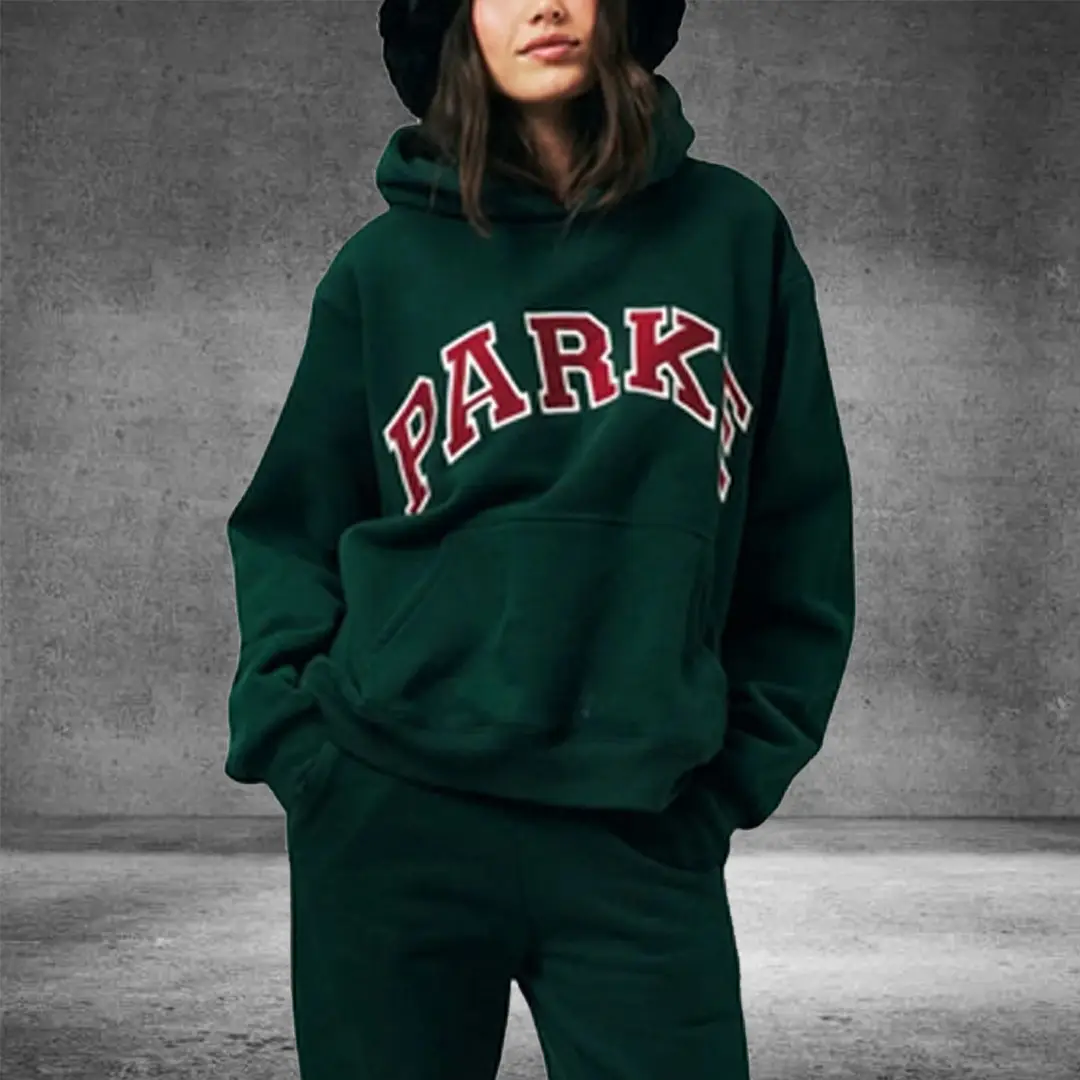 Forest Green Parke Hoodie Parke Holiday Varsity Hoodie Best Gift for Girlfriend