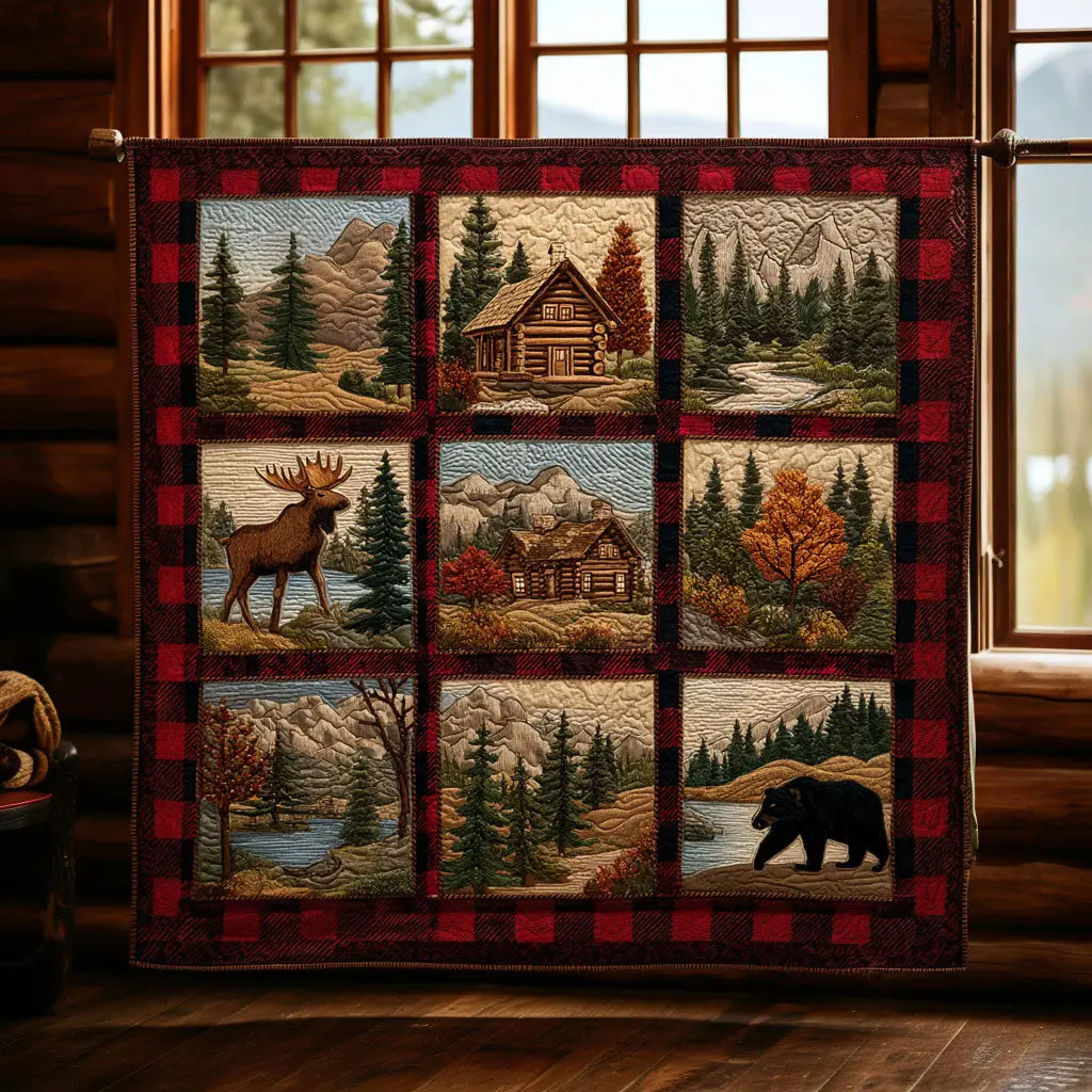 Forest Lodge Quilt Beautiful Quilt Blanket Gift for Cozy Living