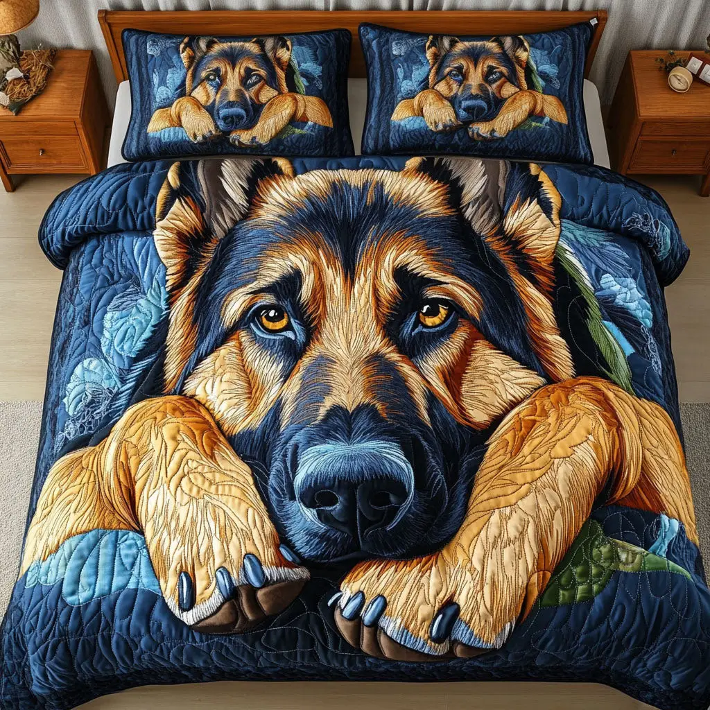 Forest Path Quilted Bedding Set Bed Decor Ideas Gifts For The German Shepherd Lover Forest Path Quilted Bedding Set Bed Decor Ideas Gifts For The German Shepherd Lover - Image 1