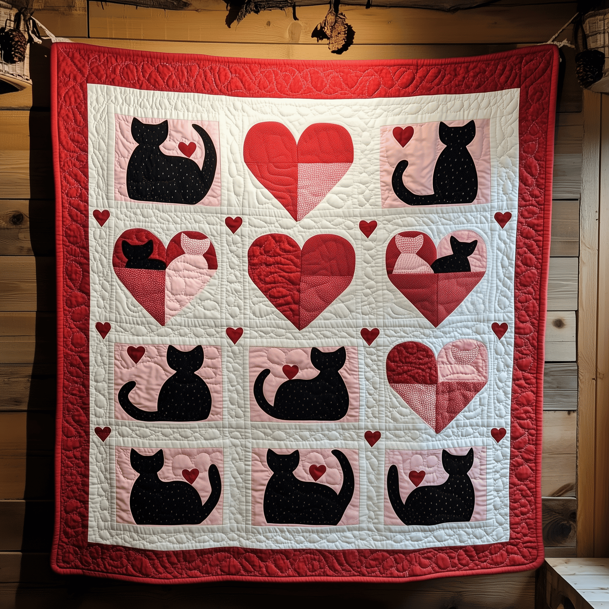 Forever Yours Cat Quilted Blanket Rustic Home Decor Gift Suggestions For Valentine's Day