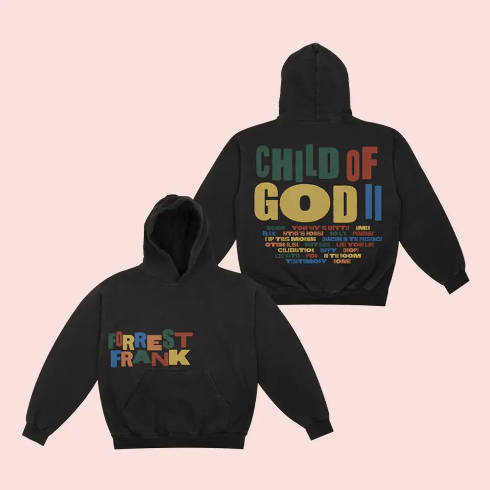 Forrest Frank Merch Child Of God 2 Hoodie Tracklist Forrest Frank Hooded Sweatshirt