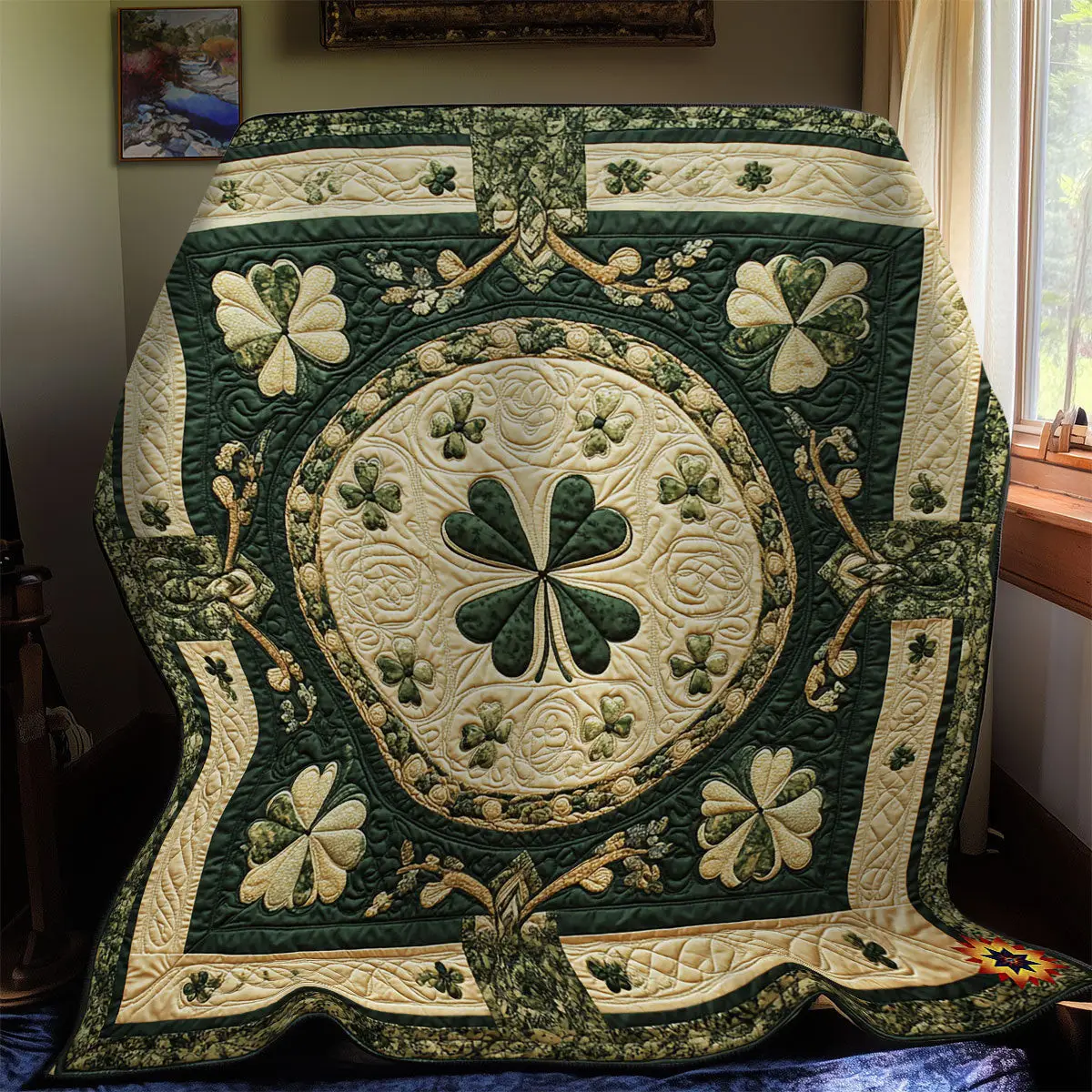 Four Cleaf Clover Quilt Blanket Cute Soft Blanket Great St Patrick'S Day Ideas