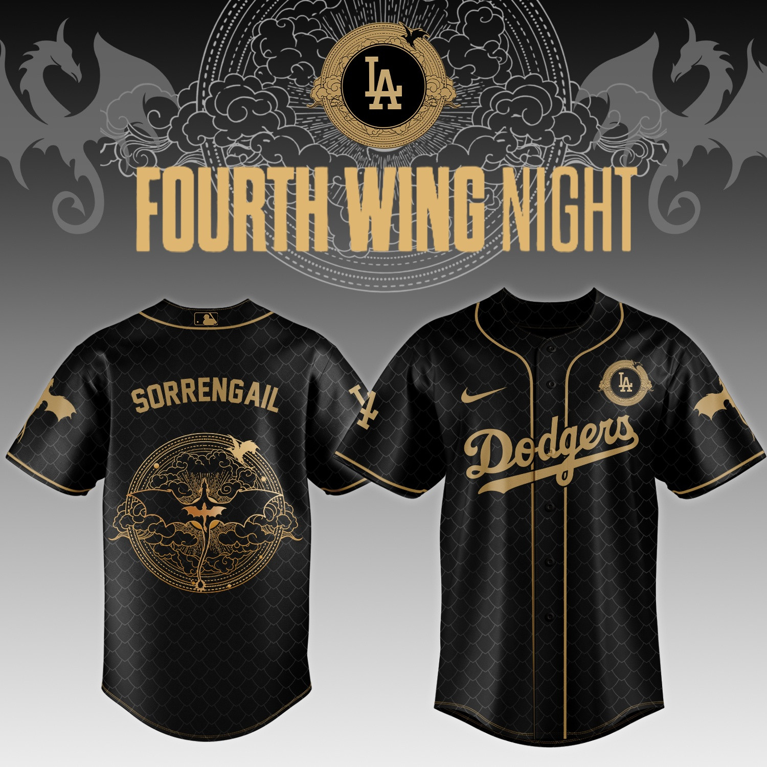 Fourth Wing Night The LA Dodgers Jersey LA Dodgers Fourth Wing Merch Gift For Sports Fans Fourth Wing Night The LA Dodgers Jersey LA Dodgers Fourth Wing Merch Gift For Sports Fans - Image 1