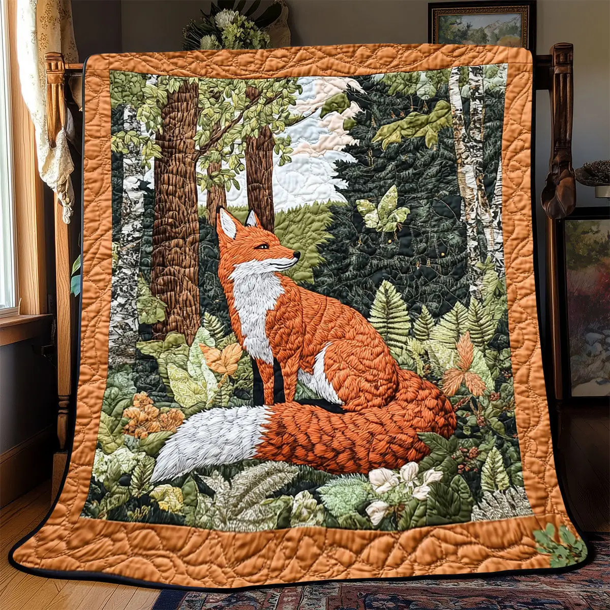 Fox Quilt Blankets Couch Blanket Gifts For Father's Day From Daughter