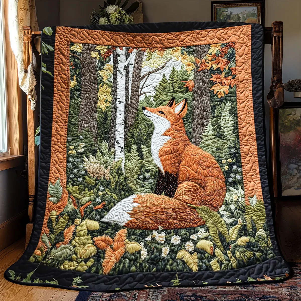Fox Quilt Blankets Father's Day Presents From Daughter